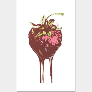 Strawberry in chocolate Posters and Art